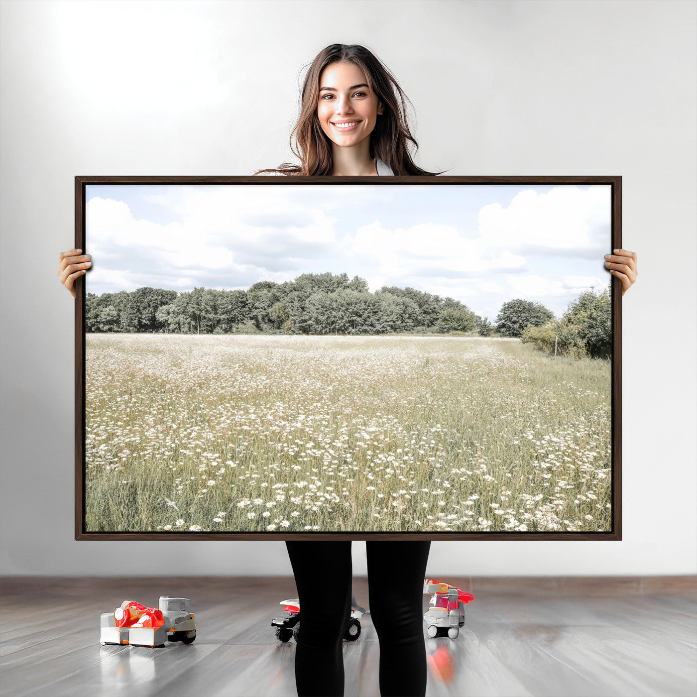 Charming Daisy Field Wall Art Canvas Print
