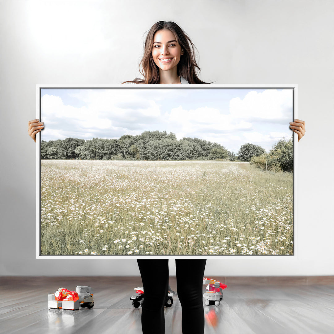 Charming Daisy Field Wall Art Canvas Print