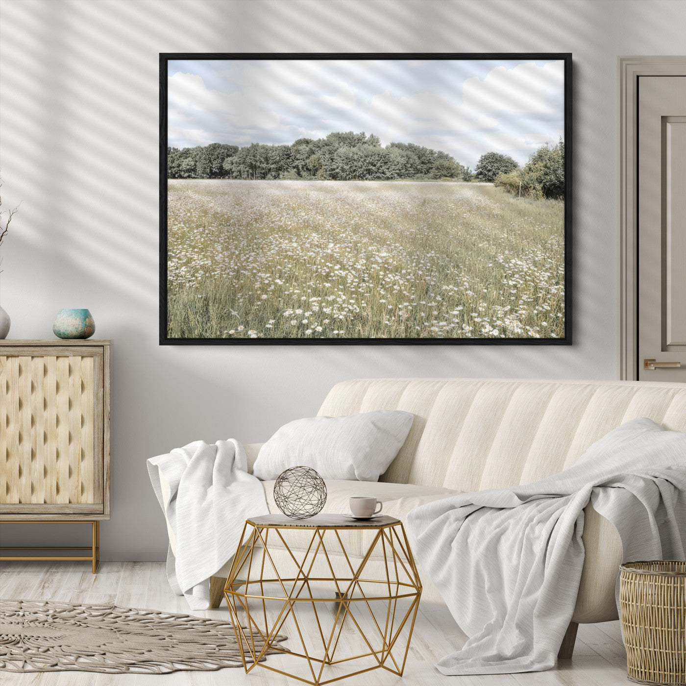 Charming Daisy Field Wall Art Canvas Print