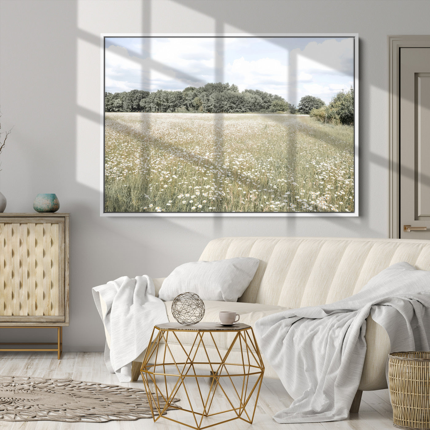 Charming Daisy Field Wall Art Canvas Print