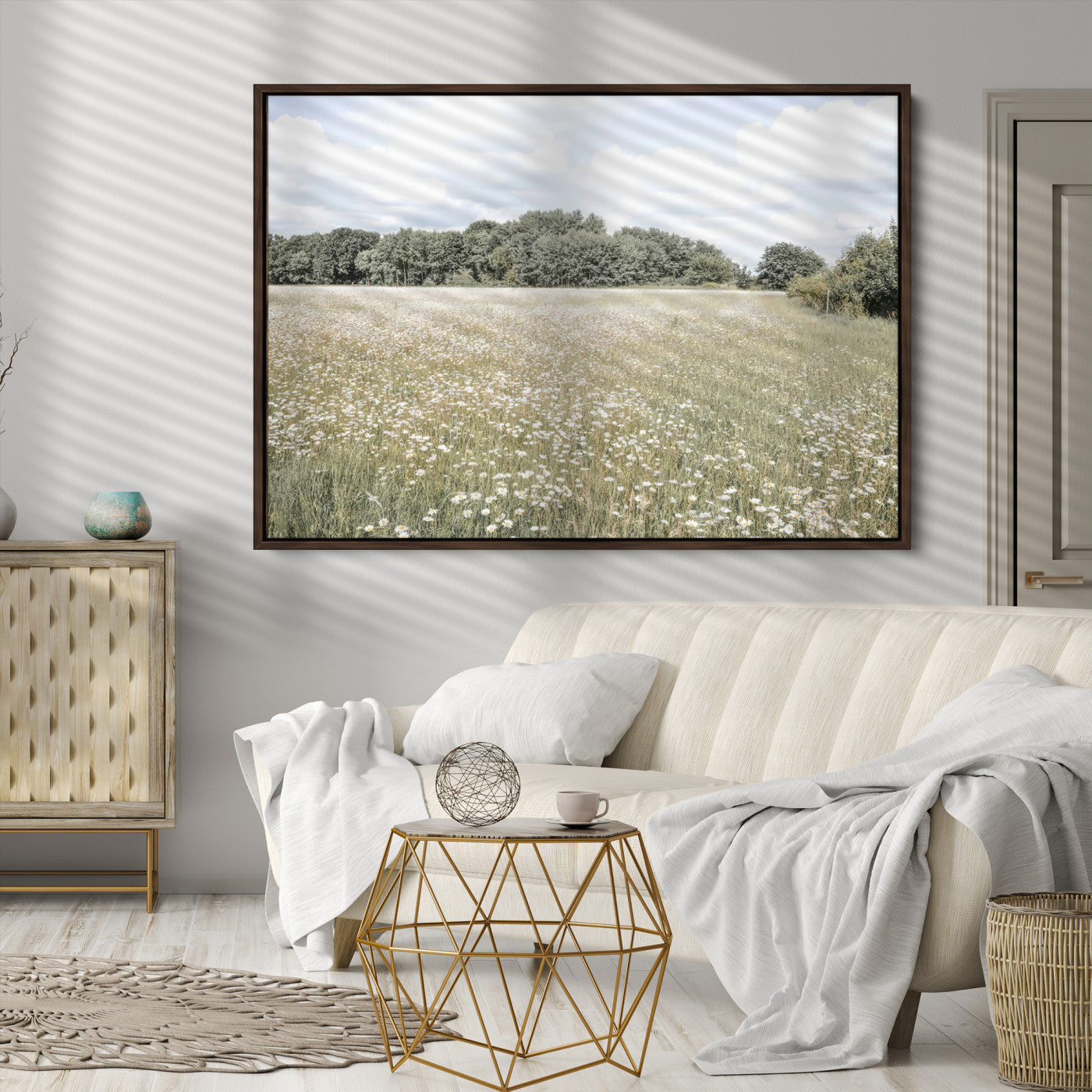 Charming Daisy Field Wall Art Canvas Print