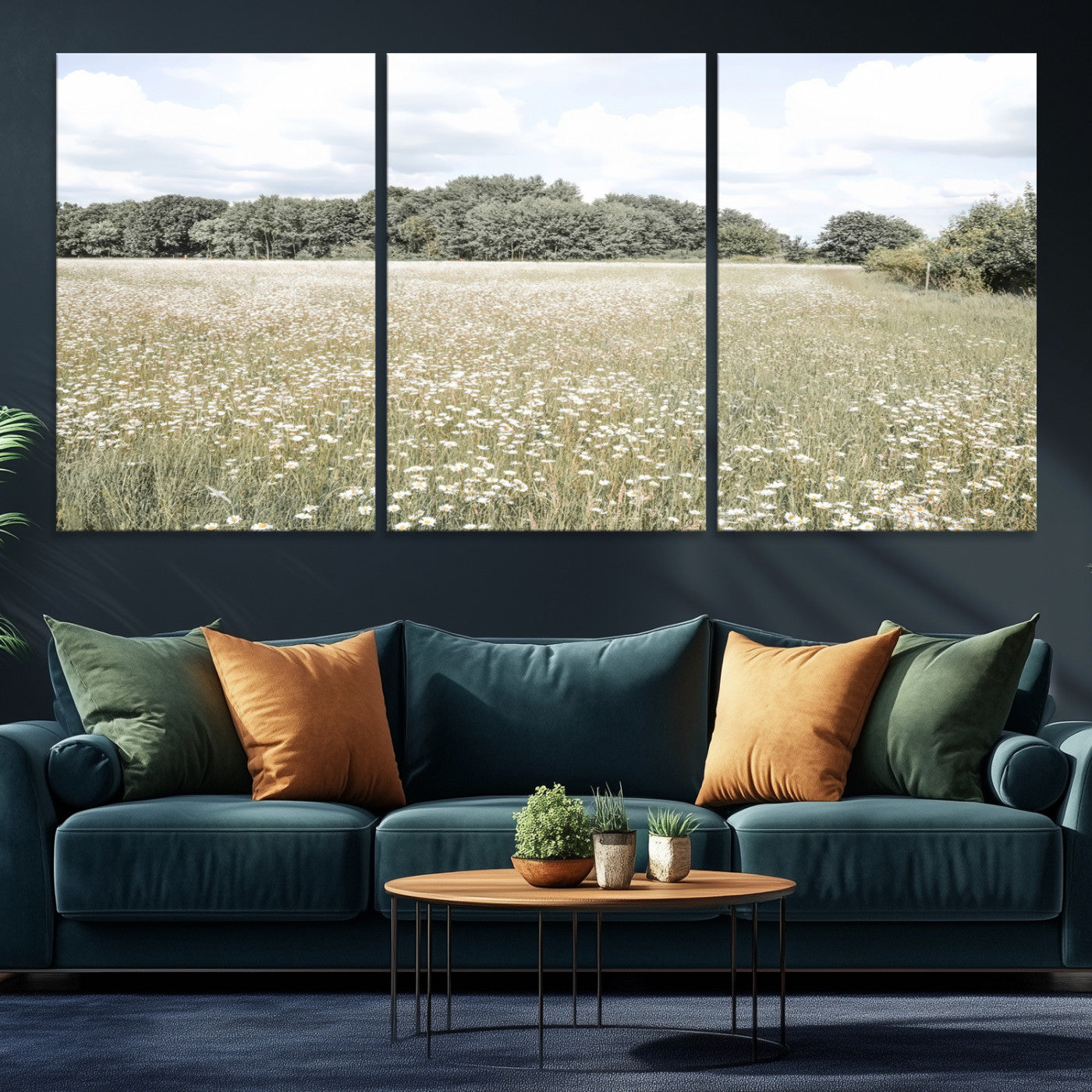 Charming Daisy Field Wall Art Canvas Print