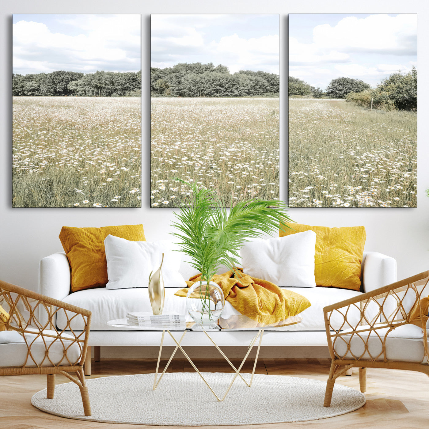 43258946-MGV-CV-36X24-Charming Daisy Field Wall Art Canvas Print