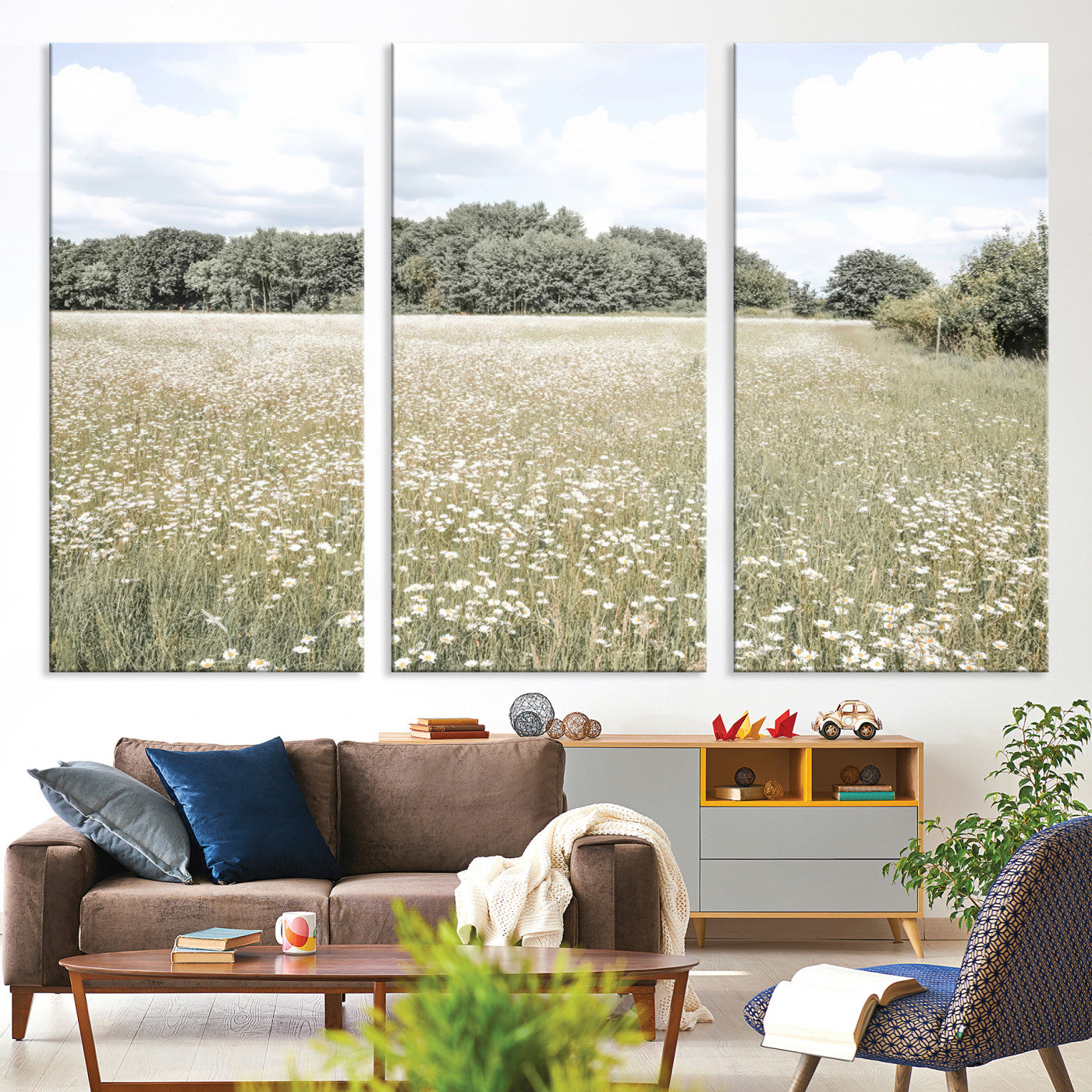 43258946-MGV-CV-36X24-Charming Daisy Field Wall Art Canvas Print