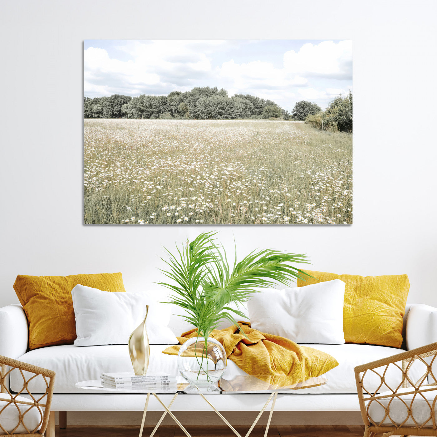 Charming Daisy Field Wall Art Canvas Print