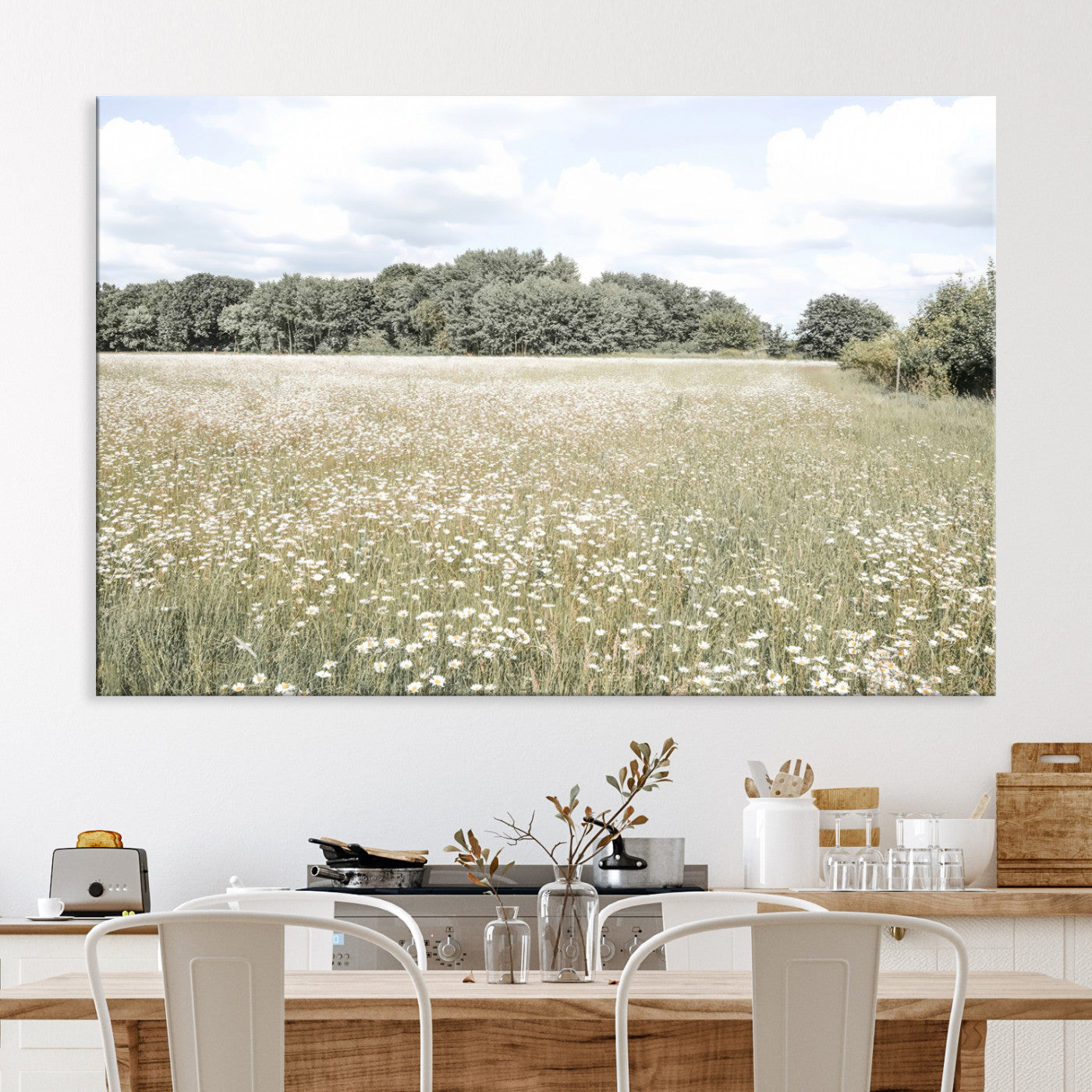 Charming Daisy Field Wall Art Canvas Print