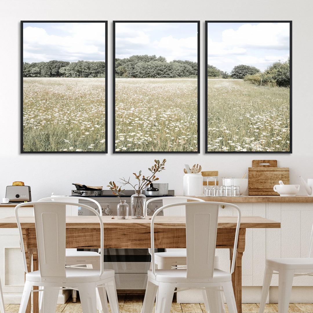 43258946-MGV-FC-60X30-3P_Black-Charming Daisy Field Wall Art Canvas Print