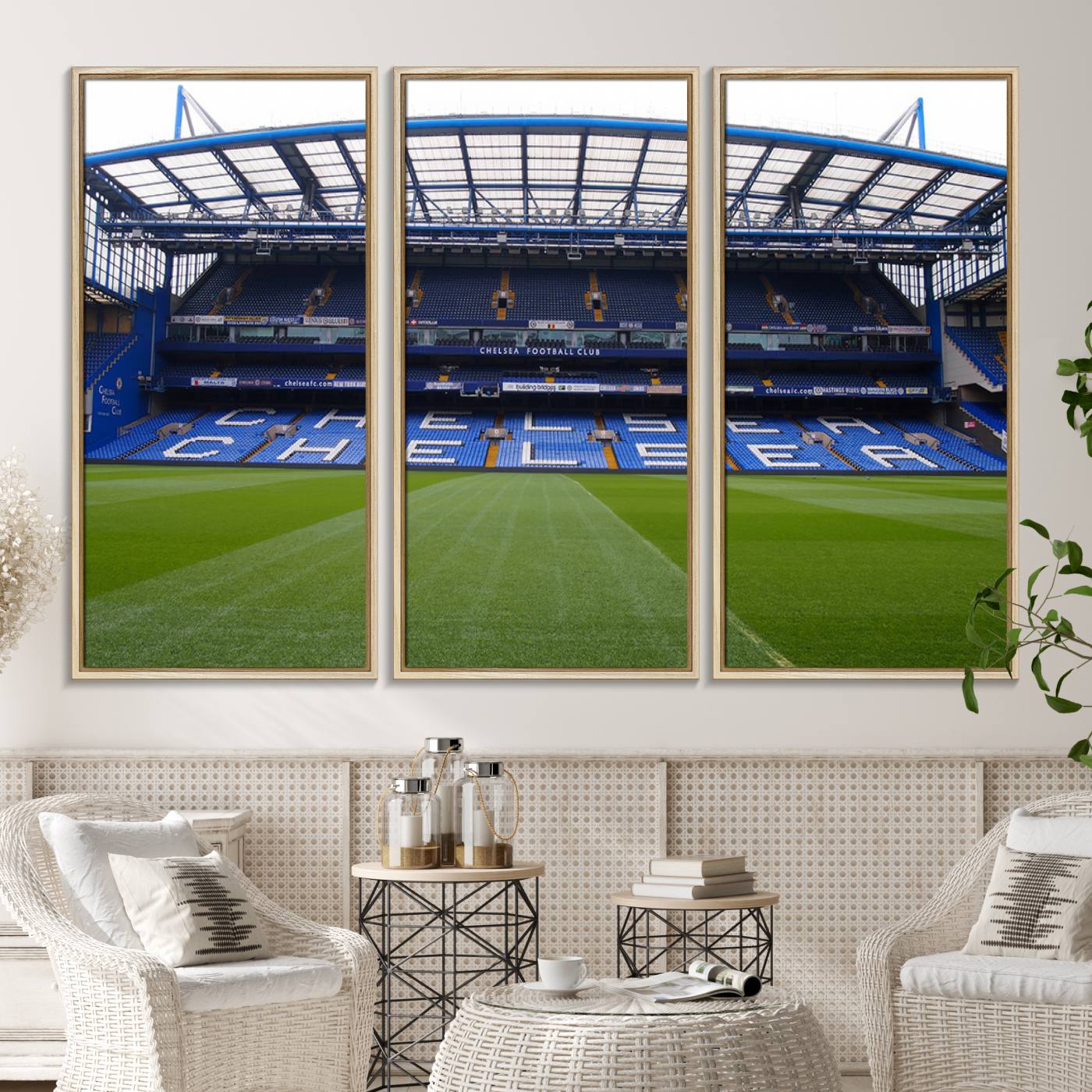 59508-MGV-CV-36X24-Chelsea FC Soccer Team Print - Stamford Bridge Stadium Wall Art Canvas Print