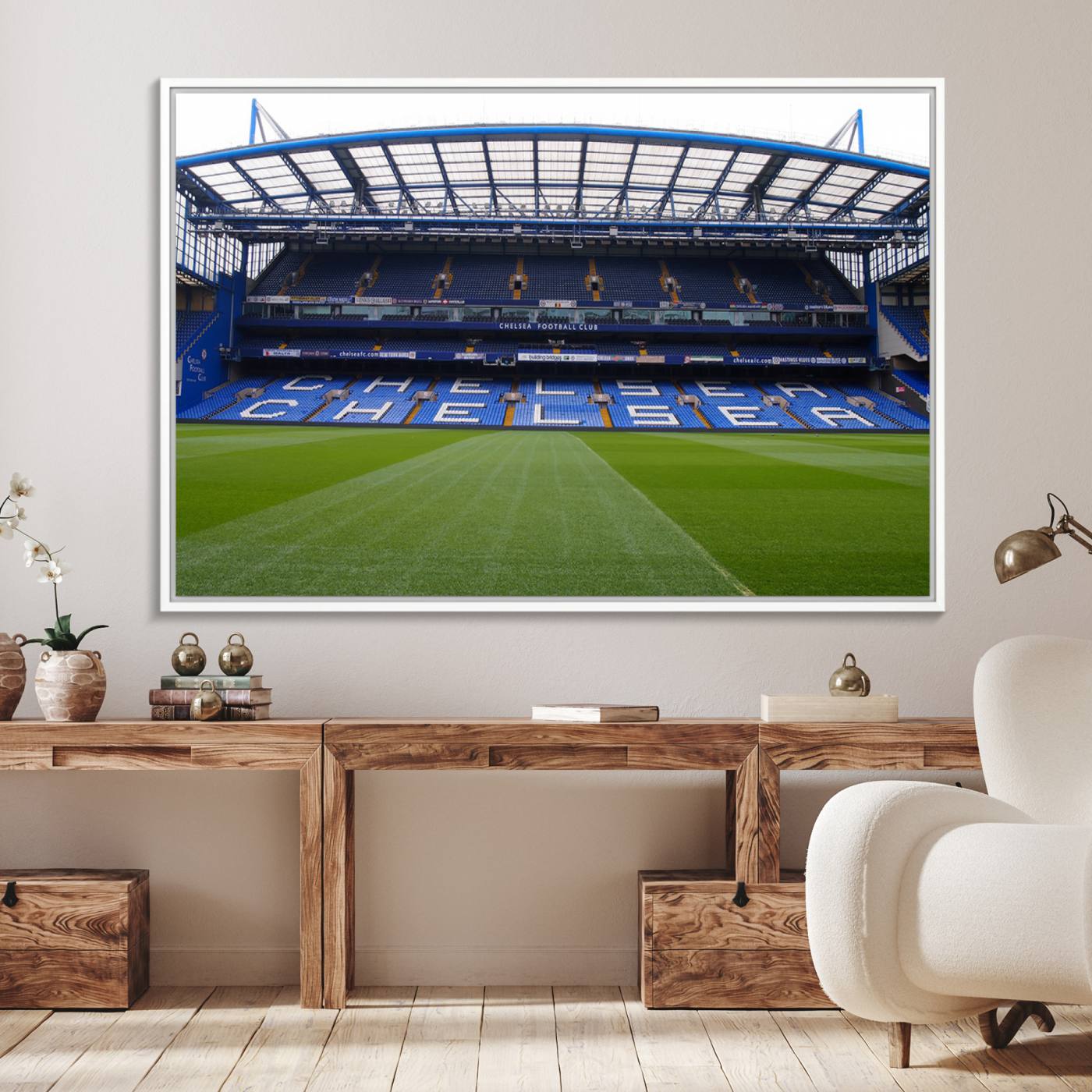 59508-MGV-FC-36X24_White-Chelsea FC Soccer Team Print - Stamford Bridge Stadium Wall Art Canvas Print