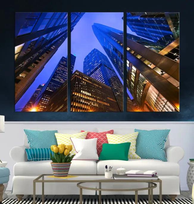 Chicago Wall Art Canvas Print Chicago City Night Canvas Print 