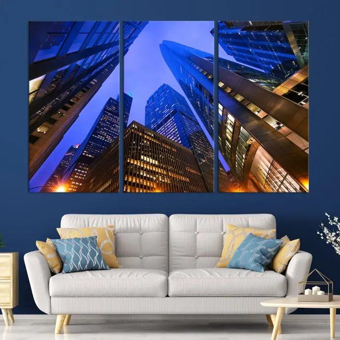 Chicago Wall Art Canvas Print Chicago City Night Canvas Print 