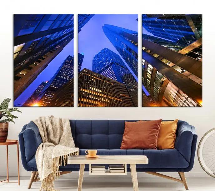 Chicago Wall Art Canvas Print Chicago City Night Canvas Print 