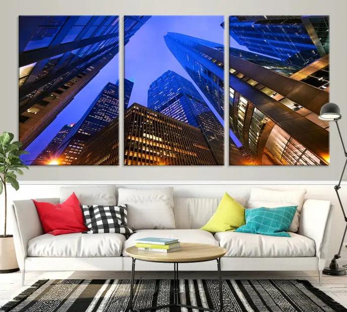 Chicago Wall Art Canvas Print Chicago City Night Canvas Print 