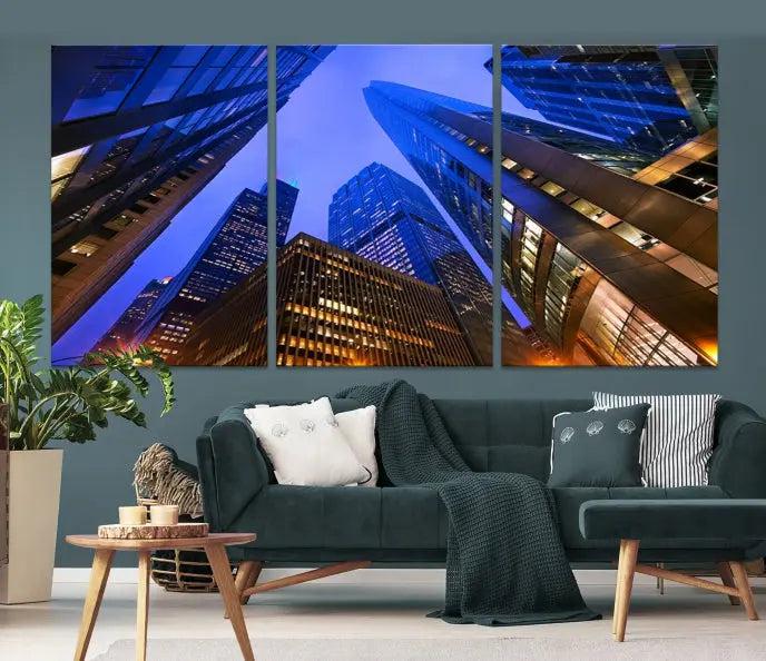 Chicago Wall Art Canvas Print Chicago City Night Canvas Print 