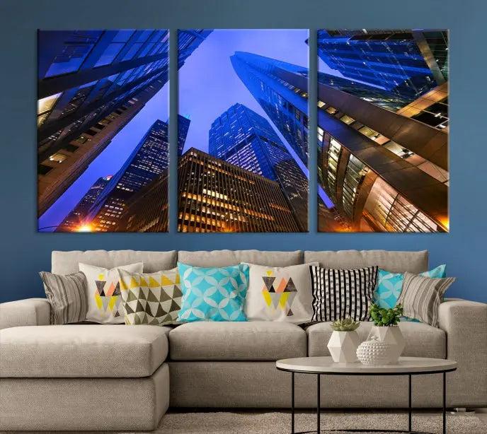 Chicago Wall Art Canvas Print Chicago City Night Canvas Print 