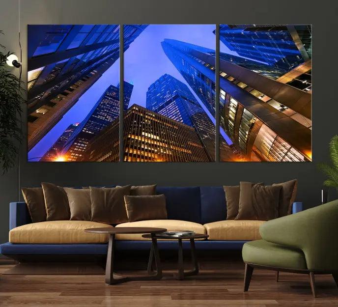 Chicago Wall Art Canvas Print Chicago City Night Canvas Print 