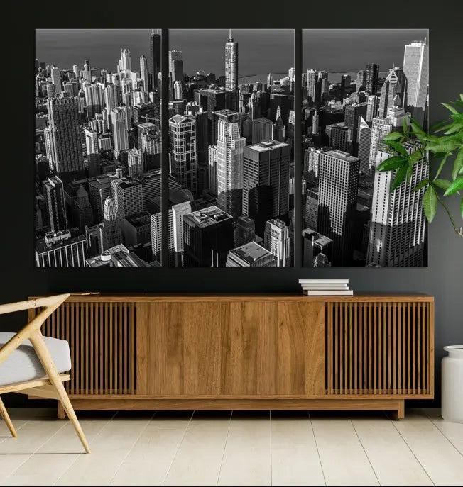 Chicago Wall Art Canvas Print Chicago City Night Canvas Print 