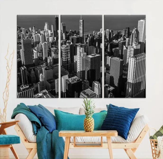 Chicago Wall Art Canvas Print Chicago City Night Canvas Print 