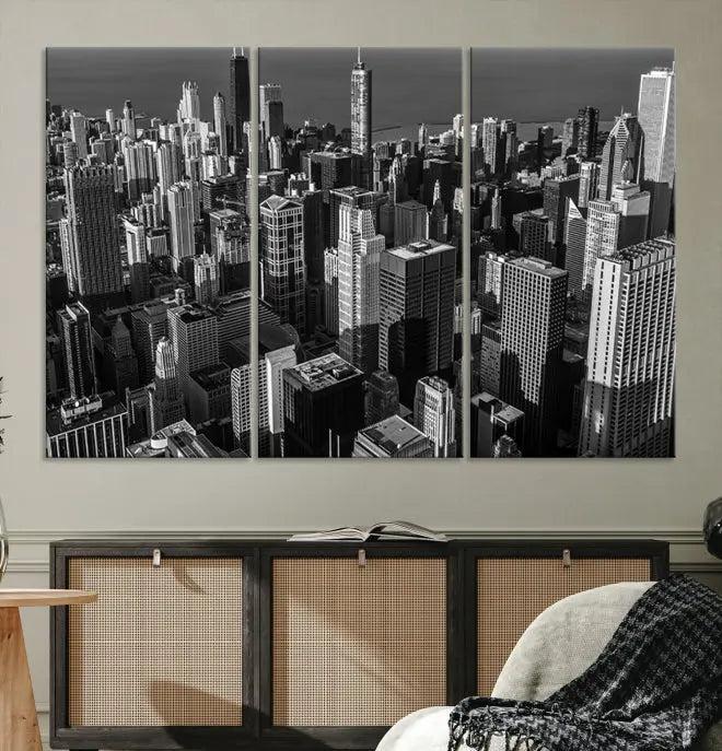 Chicago Wall Art Canvas Print Chicago City Night Canvas Print 