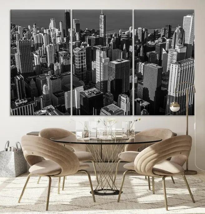 Chicago Wall Art Canvas Print Chicago City Night Canvas Print 