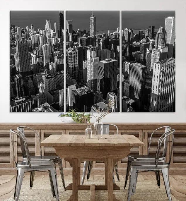 Chicago Wall Art Canvas Print Chicago City Night Canvas Print 