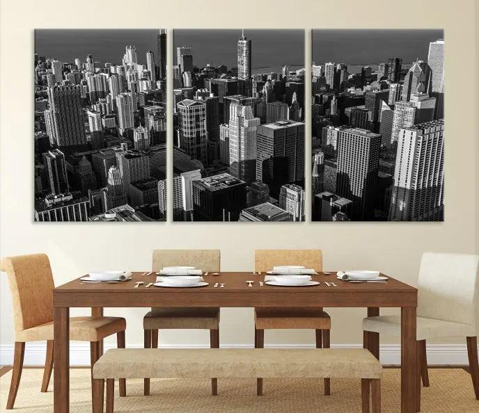 Chicago Wall Art Canvas Print Chicago City Night Canvas Print 