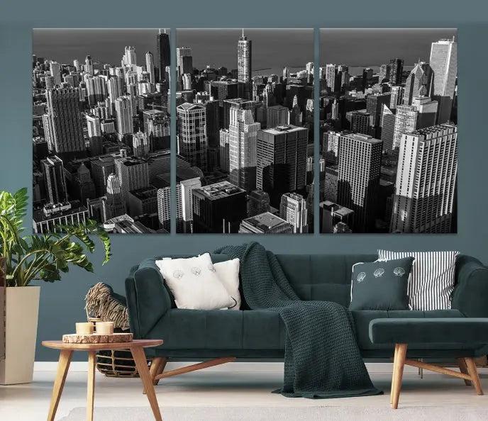 Chicago Wall Art Canvas Print Chicago City Night Canvas Print 