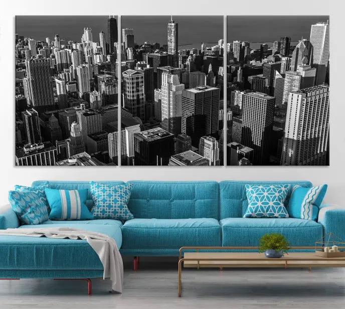 Chicago Wall Art Canvas Print Chicago City Night Canvas Print 