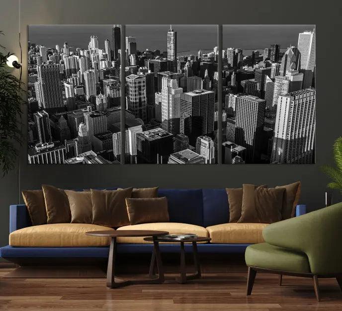 Chicago Wall Art Canvas Print Chicago City Night Canvas Print 