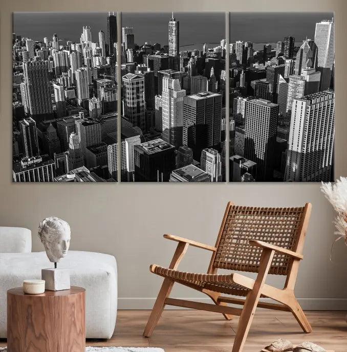 Chicago Wall Art Canvas Print Chicago City Night Canvas Print 