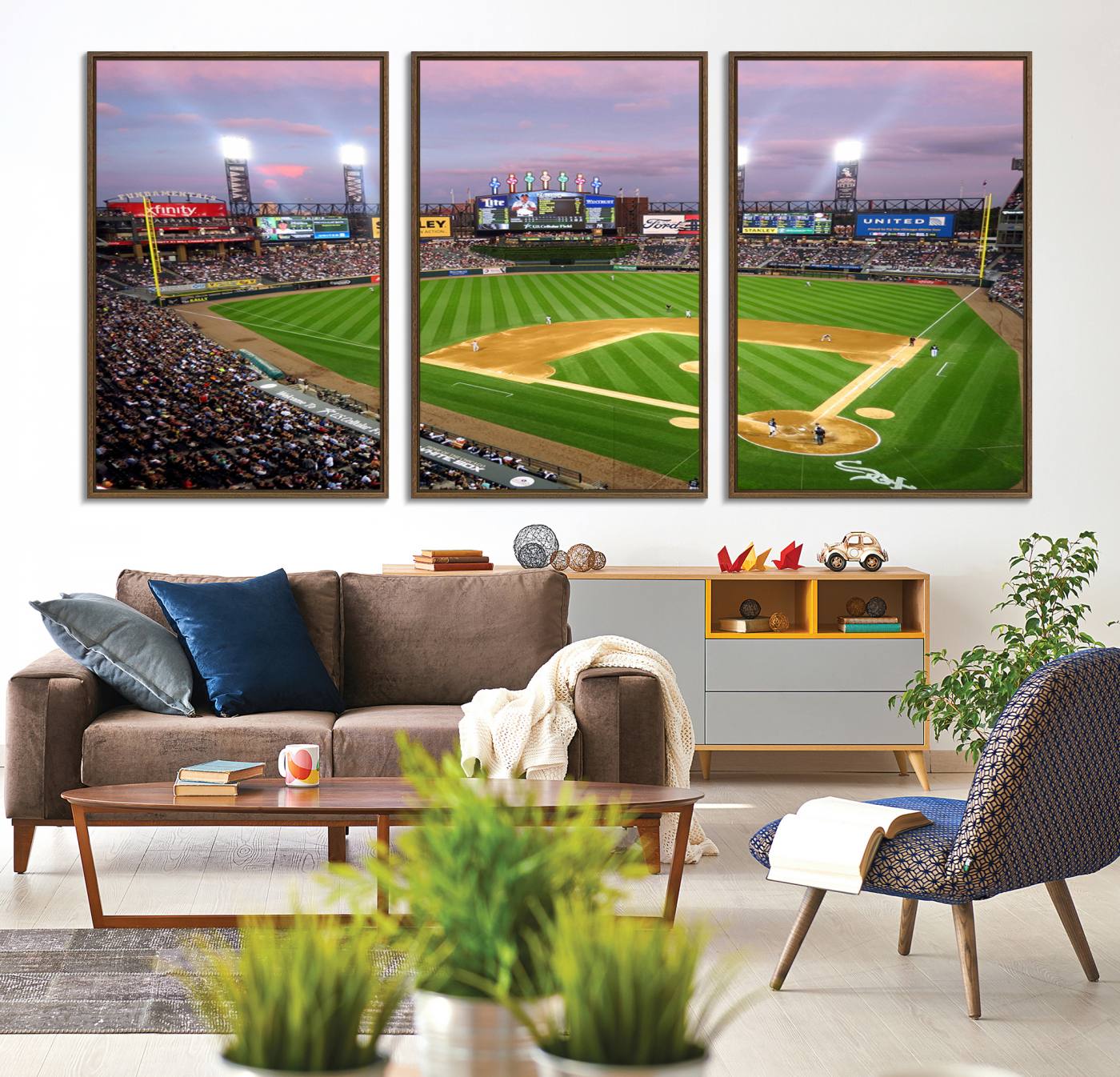 38470-MGV-CV-36X24-Chicago White Sox Baseball Team Print Canvas- Guaranteed Rate Field Stadium Wall Art Canvas Print