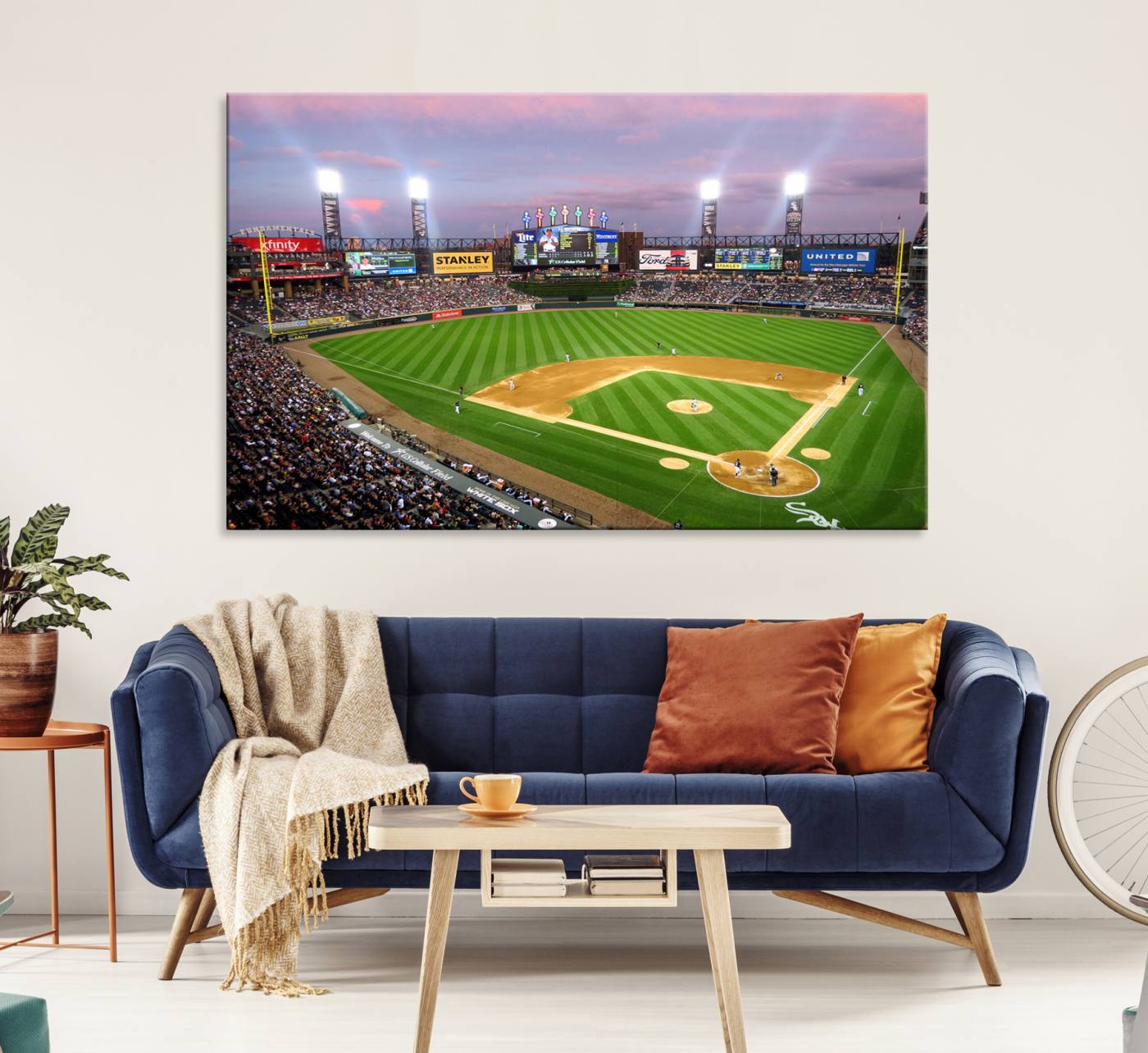 38470-MGV-CV-36X24-Chicago White Sox Baseball Team Print Canvas- Guaranteed Rate Field Stadium Wall Art Canvas Print