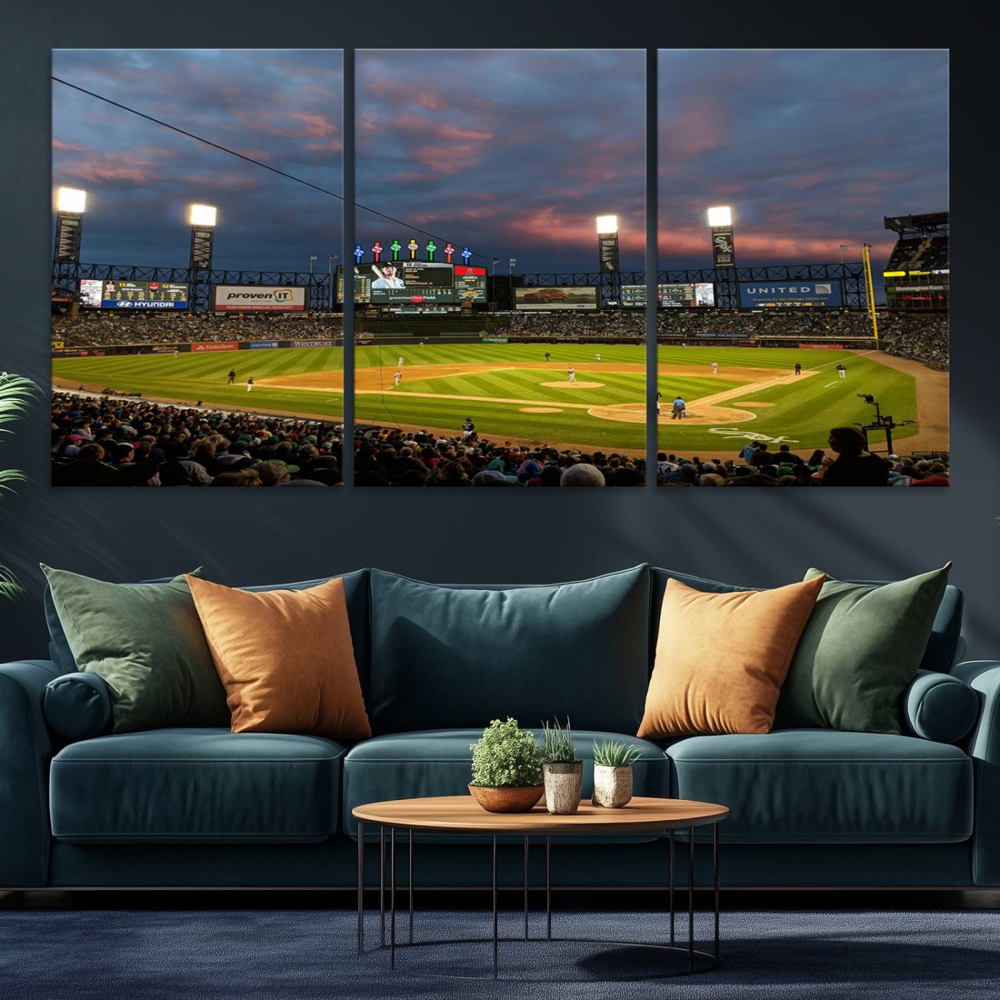 96063-MGV-CV-36X24-Chicago White Sox Baseball Team Print Canvas- Guaranteed Rate Field Stadium Wall Art Canvas Print