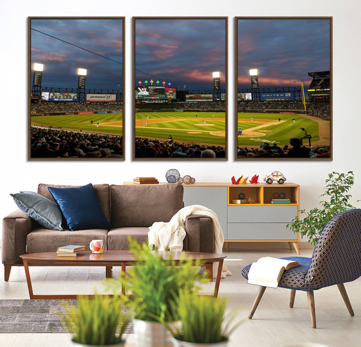 96063-MGV-CV-36X24-Chicago White Sox Baseball Team Print Canvas- Guaranteed Rate Field Stadium Wall Art Canvas Print