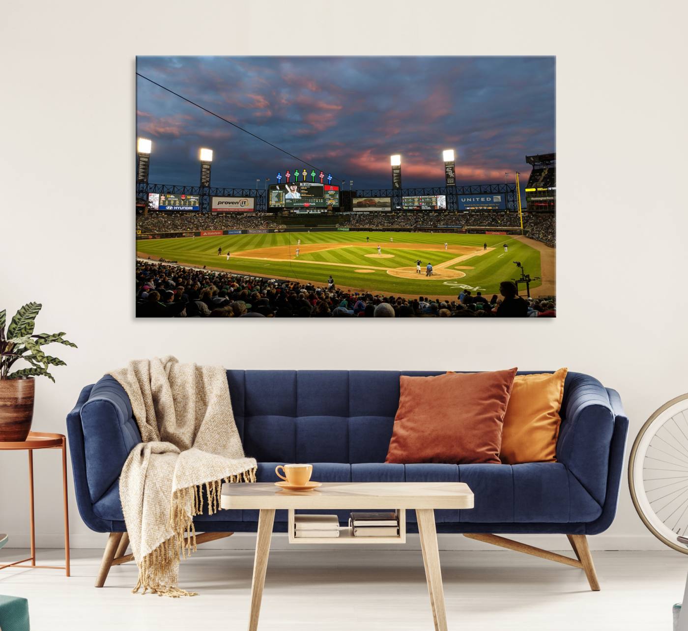 96063-MGV-CV-36X24-Chicago White Sox Baseball Team Print Canvas- Guaranteed Rate Field Stadium Wall Art Canvas Print