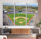 34760-MGV-CV-36X24-Citi Field Wall Art Print | 3-Panel New York Mets Baseball Stadium Canvas Print | Framed Sports Decor for Living Room, Man Cave, or Office