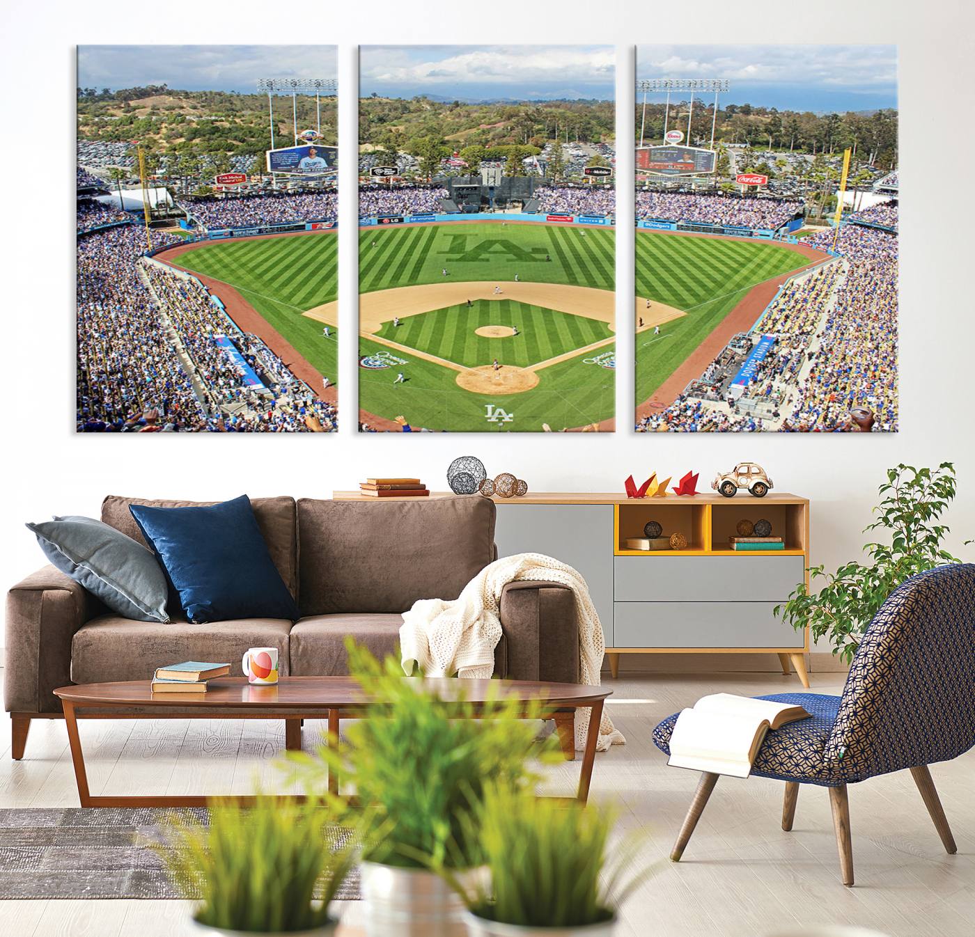 34760-MGV-CV-36X24-Citi Field Wall Art Print | 3-Panel New York Mets Baseball Stadium Canvas Print | Framed Sports Decor for Living Room, Man Cave, or Office