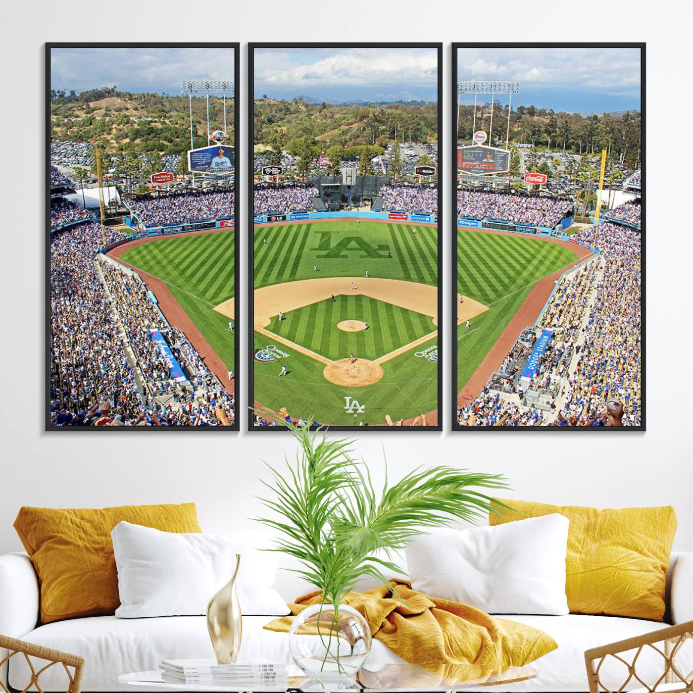 34760-MGV-FC-48X32-3P_Black-Citi Field Wall Art Print | 3-Panel New York Mets Baseball Stadium Canvas Print | Framed Sports Decor for Living Room, Man Cave, or Office