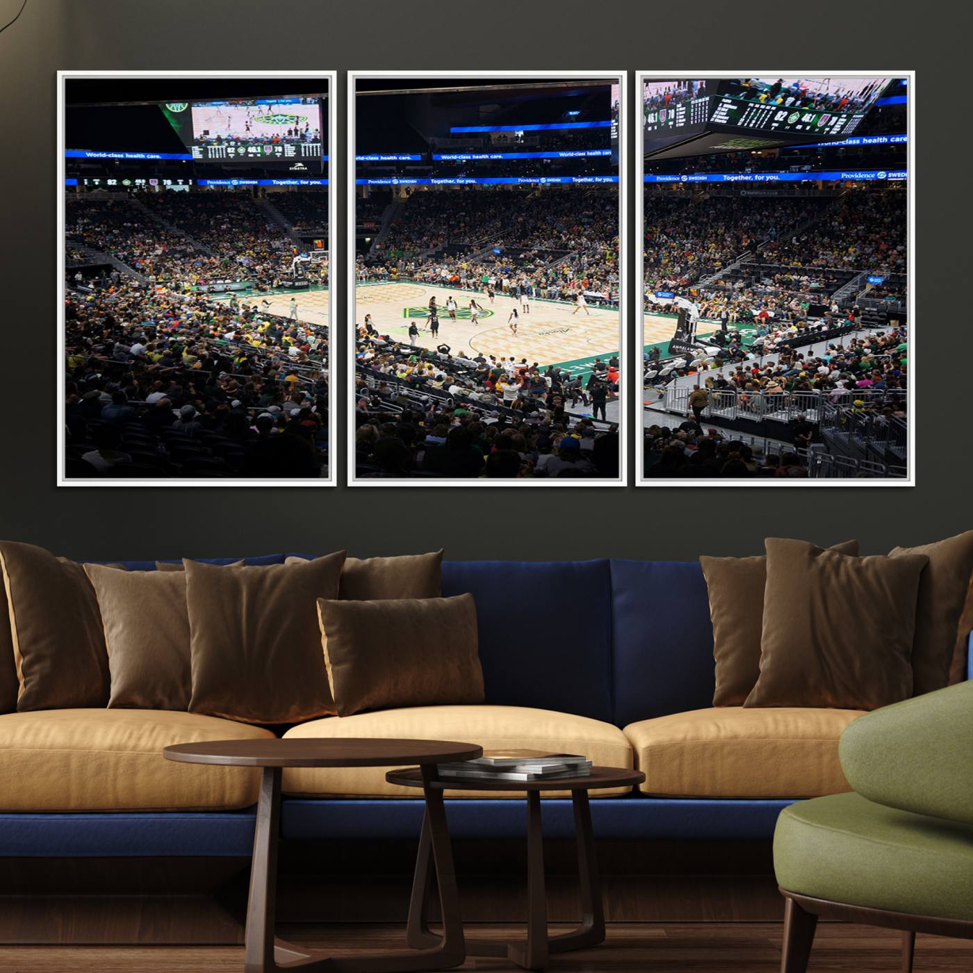 19115-MGV-FC-60X30-3P_White-Climate Pledge Arena | Washington Seattle Kraken Hockey Stadium Wall Art | Canvas Print | Ready to Hang