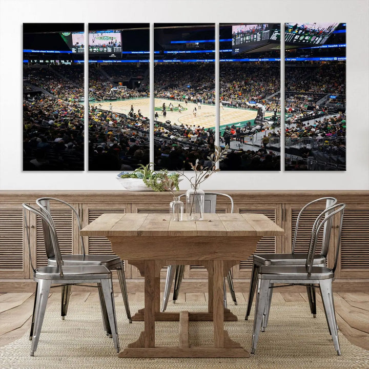 The "Climate Pledge Arena | Washington Seattle Kraken Hockey Stadium Wall Art" canvas print, ready to hang, adds a touch of excitement to the room.