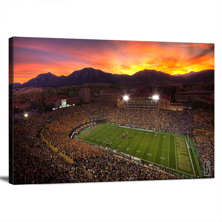 Colorado Buffaloes Football Team Print - Boulder Folsom Field Stadium Wall Art Canvas Print