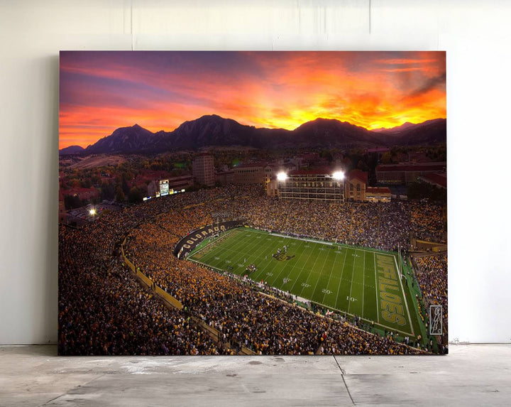 Colorado Buffaloes Football Team Print - Boulder Folsom Field Stadium Wall Art Canvas Print