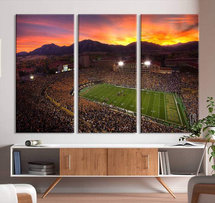 Colorado Buffaloes Football Team Print - Boulder Folsom Field Stadium Wall Art Canvas Print