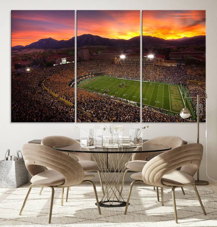 Colorado Buffaloes Football Team Print - Boulder Folsom Field Stadium Wall Art Canvas Print