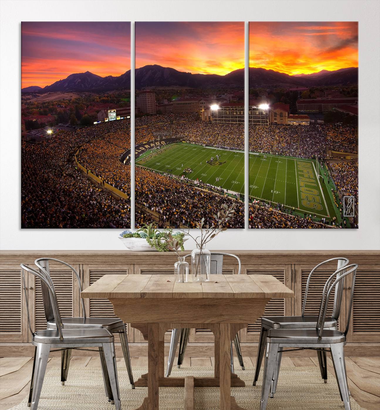 Colorado Buffaloes Football Team Print - Boulder Folsom Field Stadium Wall Art Canvas Print