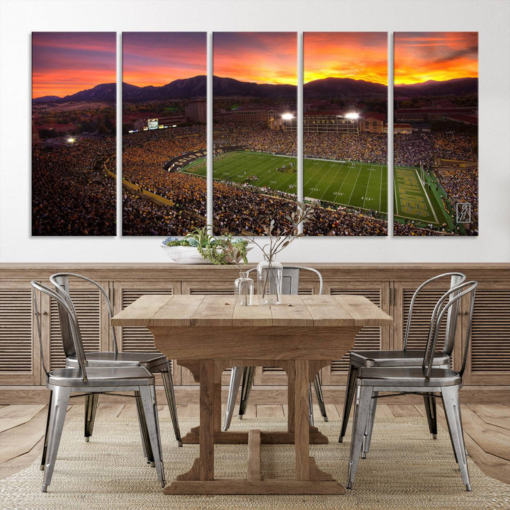 58708-MGV-CV-36X24-Colorado Buffaloes Football Team Print - Boulder Folsom Field Stadium Wall Art Canvas Print