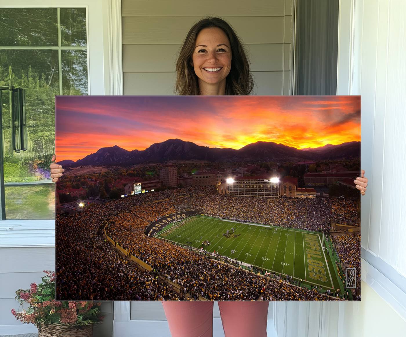 Colorado Buffaloes Football Team Print - Boulder Folsom Field Stadium Wall Art Canvas Print