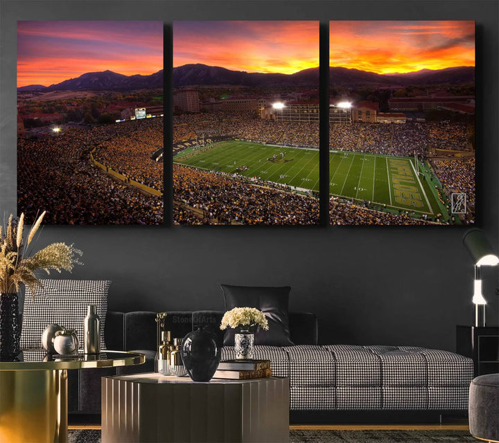 Colorado Buffaloes Football Team Print - Boulder Folsom Field Stadium Wall Art Canvas Print
