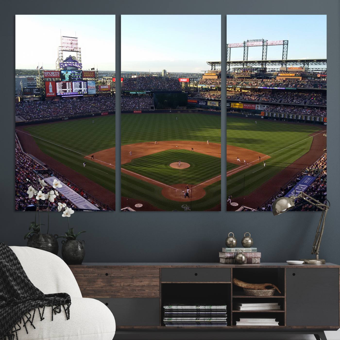 21638-MGV-CV-36X24-Colorado Rockies Coors Field Wall Art Canvas Print - MLB Baseball Stadium