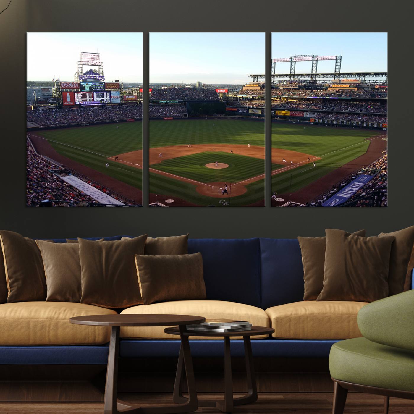 21638-MGV-CV-36X24-Colorado Rockies Coors Field Wall Art Canvas Print - MLB Baseball Stadium